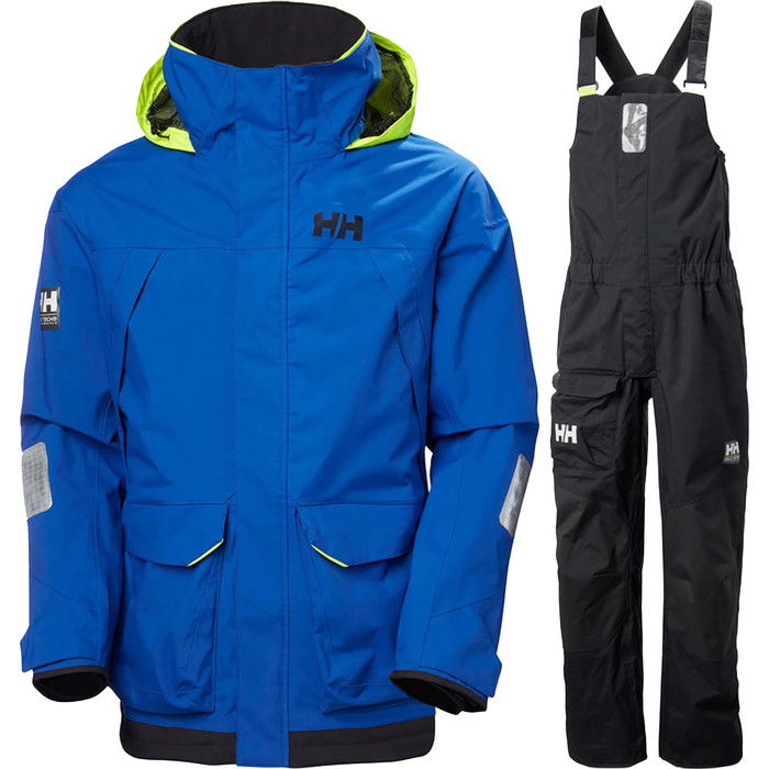 2024 Helly Hansen Mens 3.0 Pier Coastal Sailing Jacket & Pier Bib Trouser Combi Set 3417733961 - Blue / Black