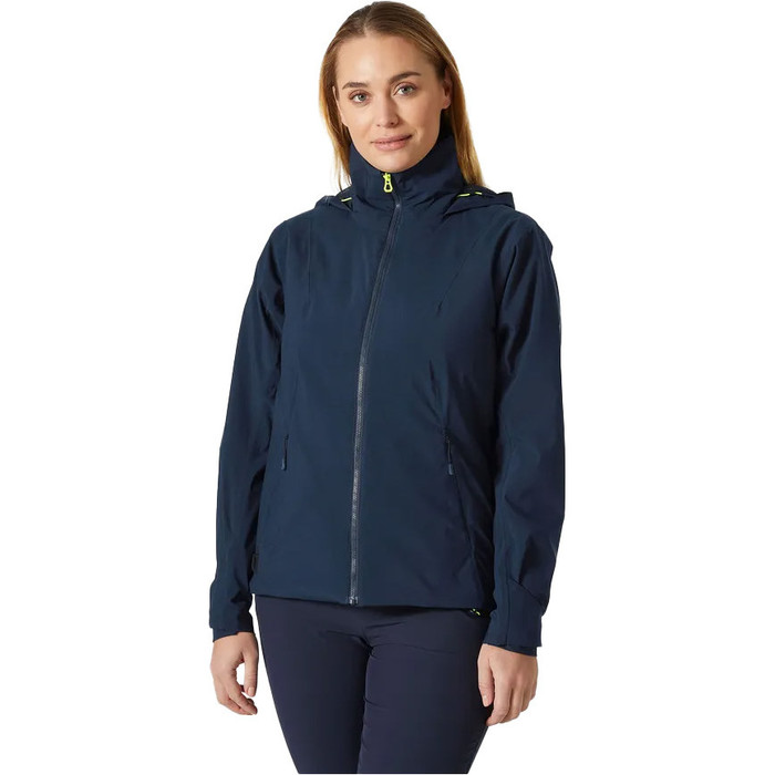 2023 Helly Hansen Mujer HP Racing Lifaloft Chaqueta De Vela Con Capucha 34268 - Navy