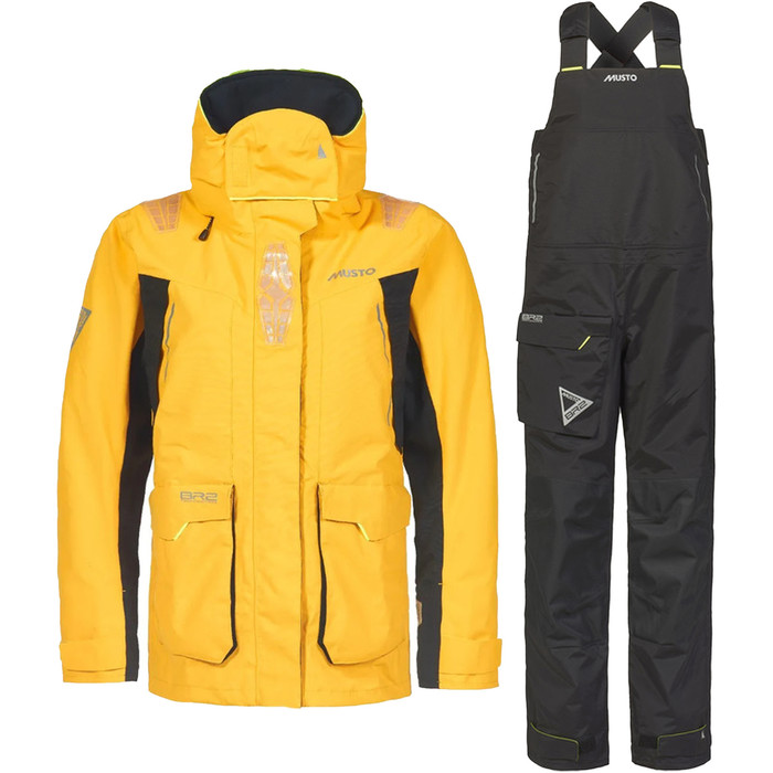 2024 Musto Womens BR2 Offshore Sailing Jacket & Trouser 2.0 Combi Set 4054182085 - Yellow / Black