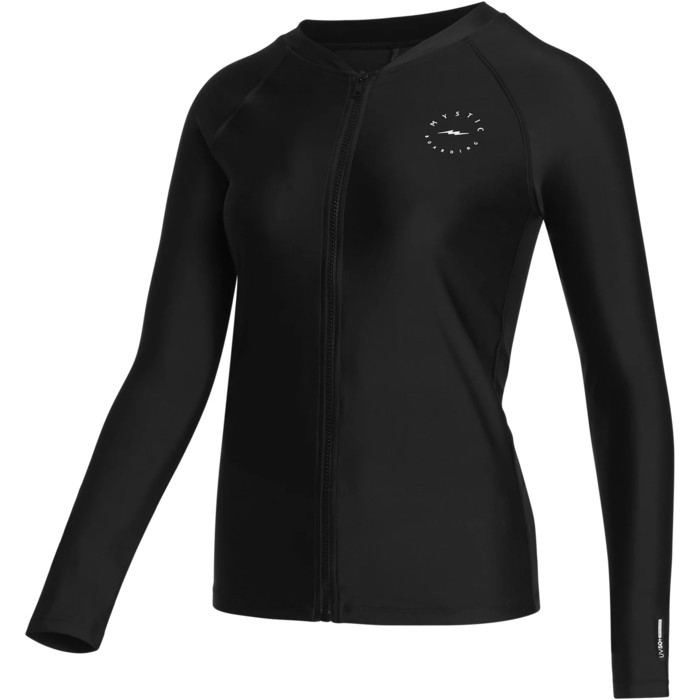 2023 Mystic Womens Jayde Zip Thru Rash Vest 35001.230161 - Negro