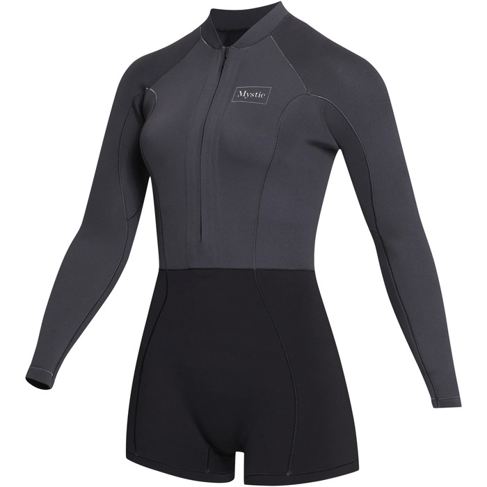 2023 Mystic Womens Lunar 2mm Longarm Front Zip Shorty Wetsuit 35000.230112 - Black