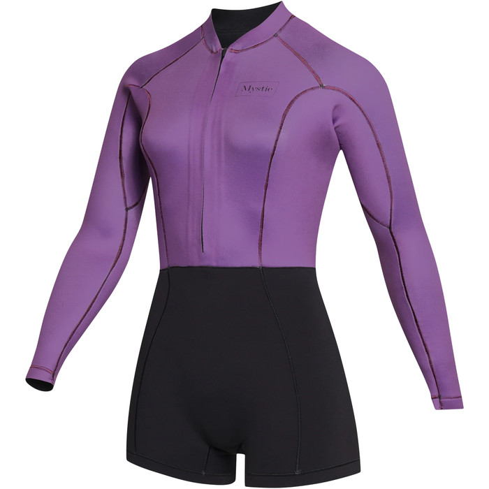 2023 Mystic Womens Lunar 2mm Longarm Front Zip Shorty Wetsuit 35000.230112 - Sunset Purple