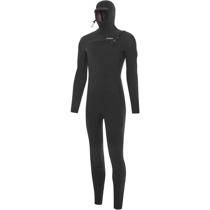 2024 Nyord Mens Furno Ultra Plus 6/5/4mm Hooded Chest Zip Wetsuit FUPM54002 - Black