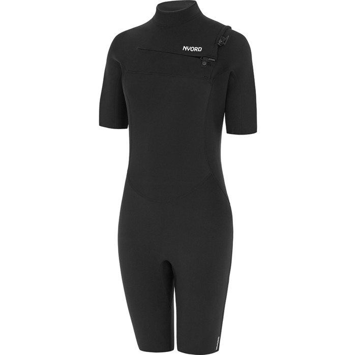 2024 Nyord Womens Tempus 2/2mm Chest Zip Shorty Wetsuit N04BA00014 - Black