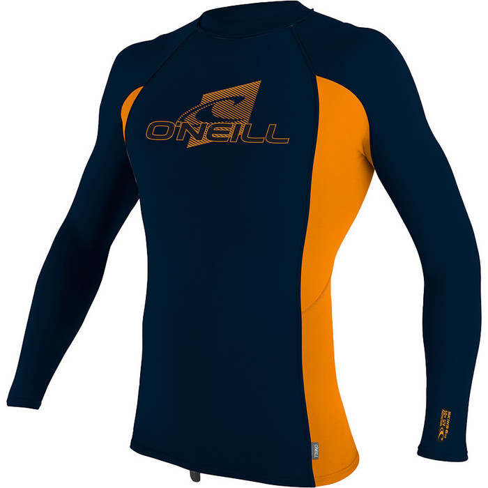 2024 O'Neill Youth Premium Skins Long Sleeve Rash Vest 4174 - Abyss / Blaze / Abyss