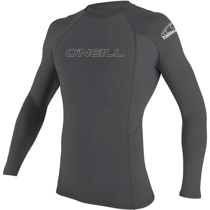 2024 O'Neill Mens Basic Skins Long Sleeve Rash Guard 3342 - Graphite