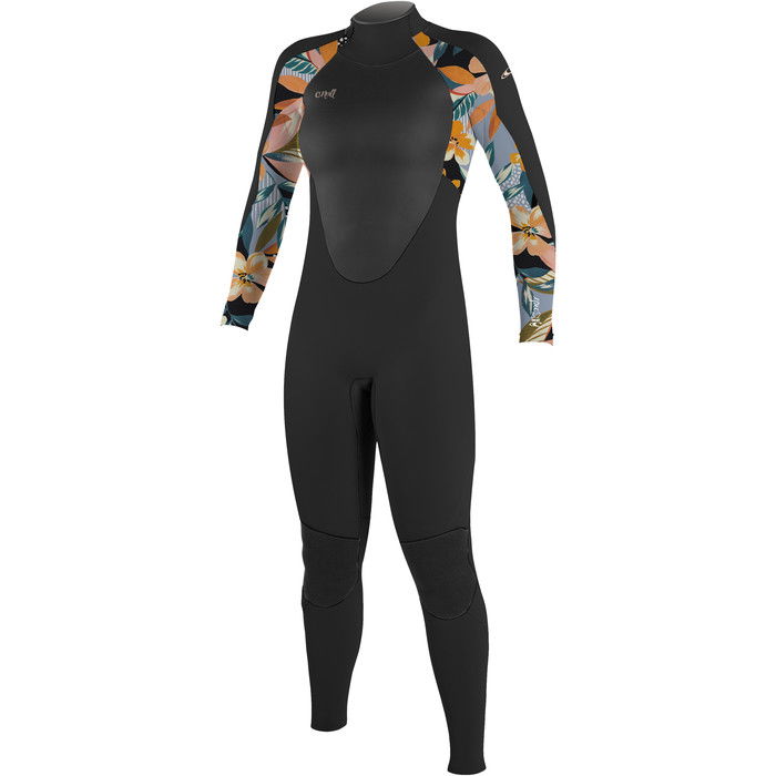 2024 O'Neill Girls Epic 5/4mm Back Zip Wetsuit 4219BG - Black / Demiflor