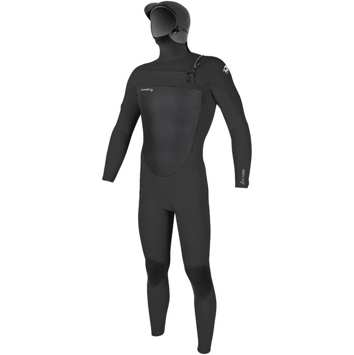 2024 O'Neill Hombres Epic 6/5/4mm Chest Zip Con Capucha Neopreno 5377 - Black