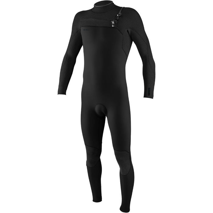 2024 O'Neill Hombres HyperFreak+ 4/3mm Chest Zip Neopreno 5344 - Black