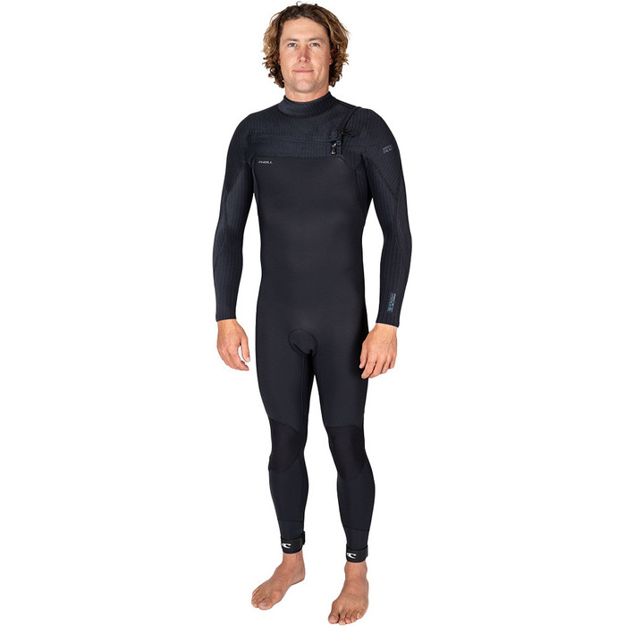 2024 O'Neill Mens Hyperfreak Wind 3/2mm+ Chest Zip Wetsuit 5605 - Black