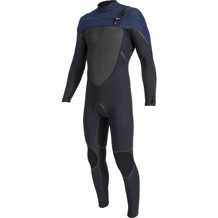 2024 O'Neill Hombres Psycho Tech 4/3mm+ Chest Zip Neopreno 5505 - Black / Navy