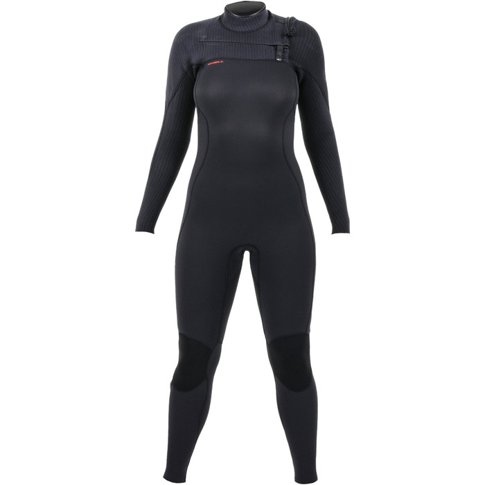 2024 O'Neill Mujer Hyperfreak+ 3/2mm Chest Zip Neopreno 5348 - Black