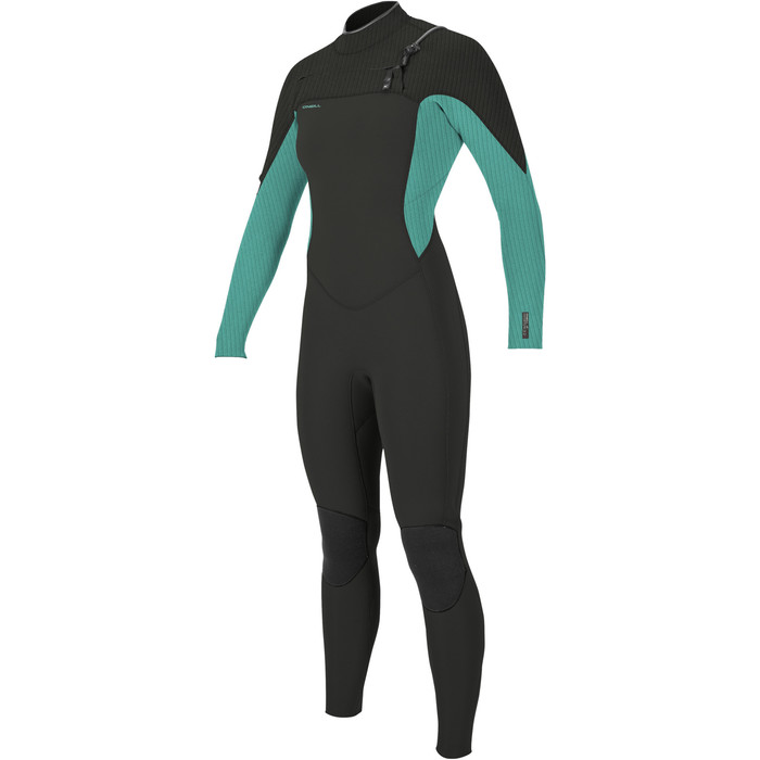 2024 O'Neill Womens Hyperfreak 4/3+mm Chest Zip GBS Wetsuit 5349 - Raven / Opal