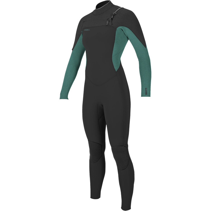 2024 O'Neill Womens Hyperfreak 4/3+mm Chest Zip Wetsuit 5349 - Raven / Bristol