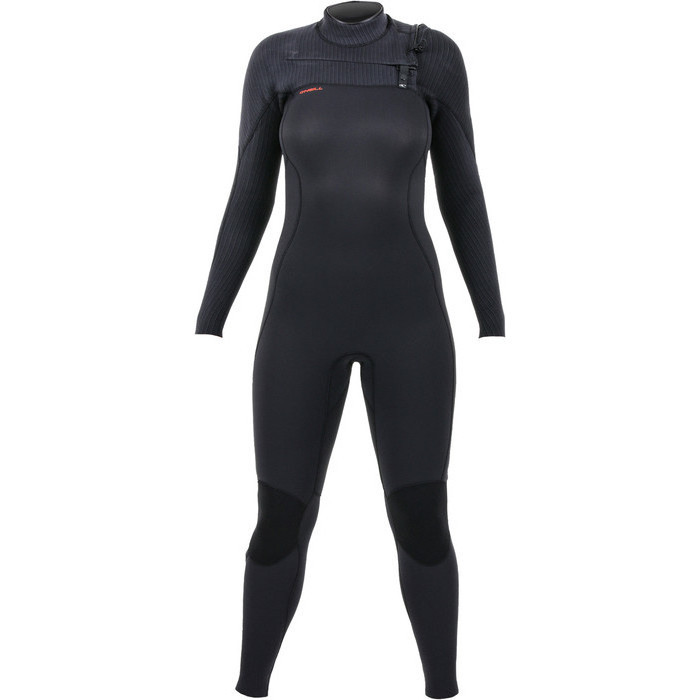 2024 O'Neill Mujer Hyperfreak+ 4/3mm Chest Zip Neopreno 5349 - Black