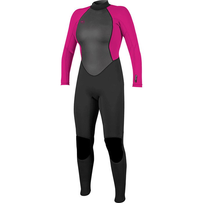 2024 O'Neill Womens Reactor II 3/2mm Back Zip Wetsuit 5042 - Black / Berry