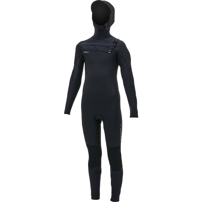 2024 O'Neill Youth Hyperfreak+ 5/4mm Chest Zip GBS Hooded Wetsuit 5352 - Black