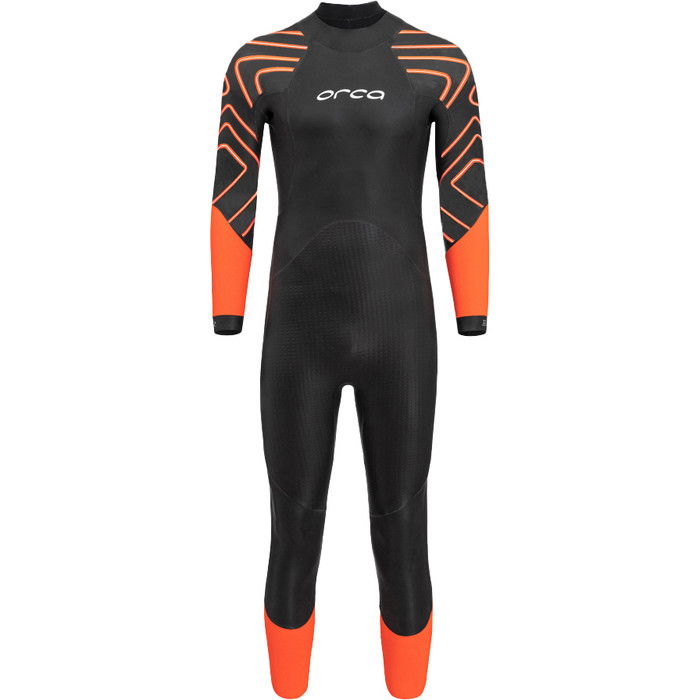 2024 Orca Hombres Zeal Hi-Vis Back Zip Open Water Swim Neopreno NN2Z - Black