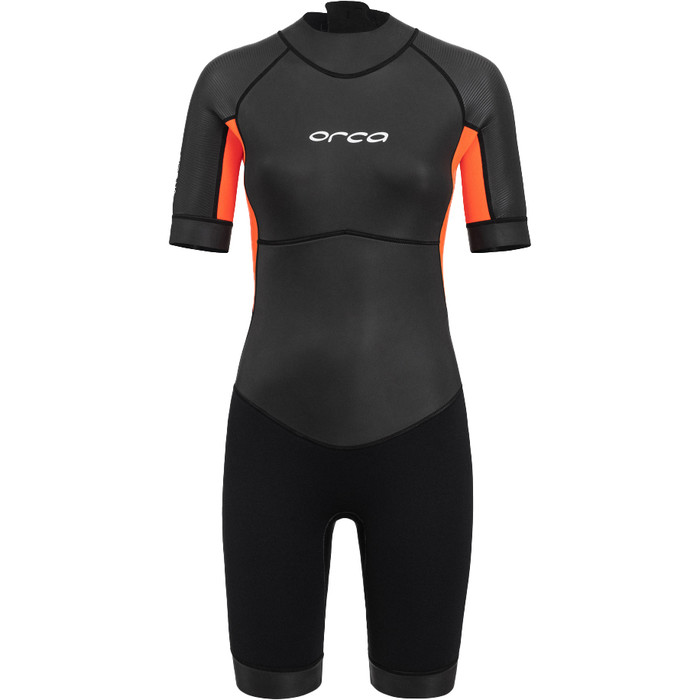 2024 Orca Mujer Vitalis Back Zip Open Water Swim Shorty Neopreno NN6Y - Black