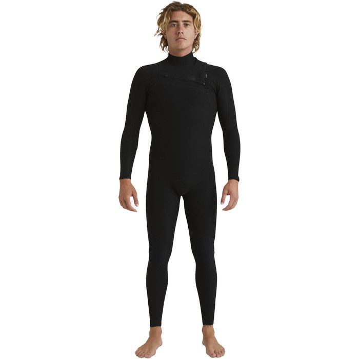 2024 Quiksilver Hombres Highline 4/3mm Chest Zip Neopreno EQYW103209 - Black