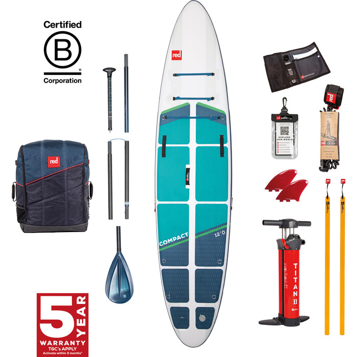 2023 Red Paddle Co 12'0 Compact Stand Up Paddle Board, Bag, Pump, Paddle & Leash - Compact Package