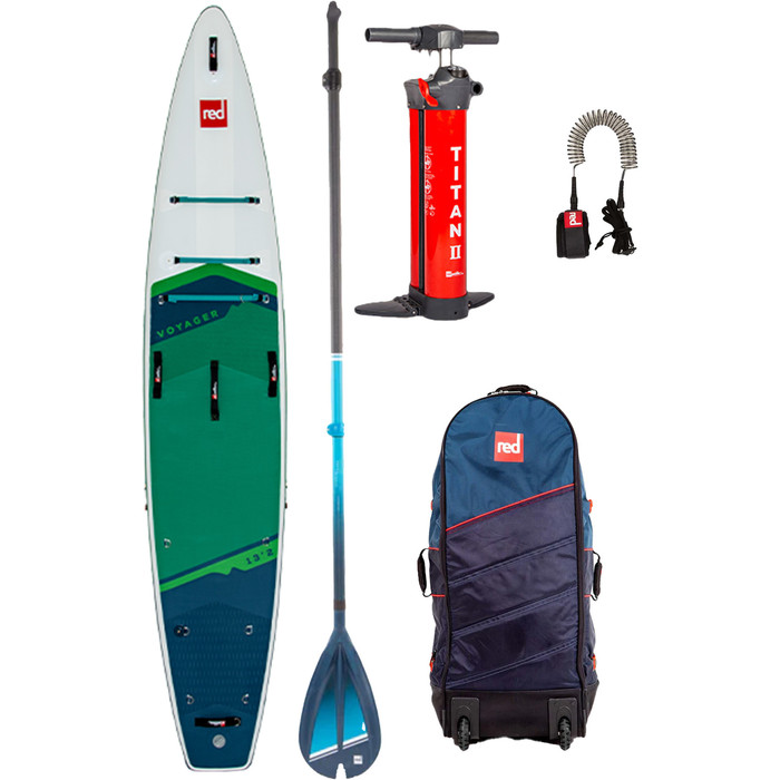 2024 Red Paddle Co 13'2 Voyager Plus Stand Up Paddle Board, Bolsa, Remo, Bomba y Correa - Paquete Hbrido Resistente