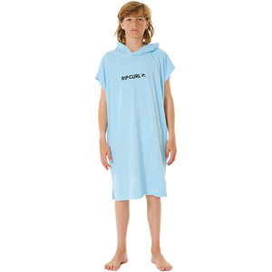 2023 Rip Curl Junior Brand Toalla con Capucha Albornoz / Poncho 007BTO - Cool Blue