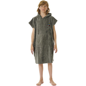 2024 Rip Curl Junior Logo Hooded Towel Changing Robe / Poncho 009BTO - Grey