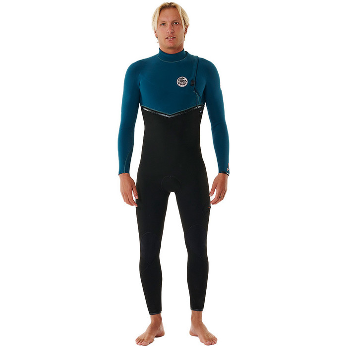 2024 Rip Curl Mens E-Bomb 4/3mm Zip Free Wetsuit 14TMFS - Blue Green