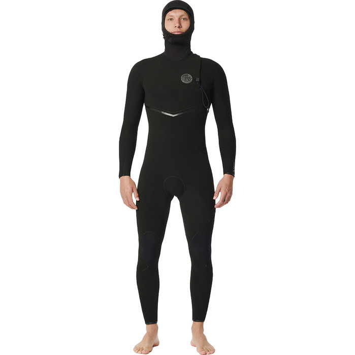 2023 Rip Curl Hombres E-Bomb 4/3mm Zip Free Con Capucha Neopreno 14RMFS - Black