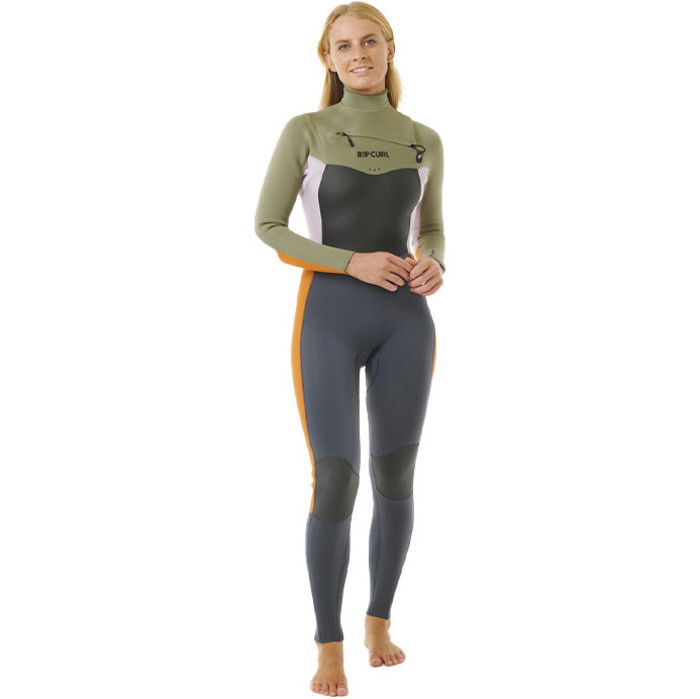 2023 Rip Curl Mujer Dawn Patrol 4/3mm Chest Zip Neopreno 14TWFS - Charcoal