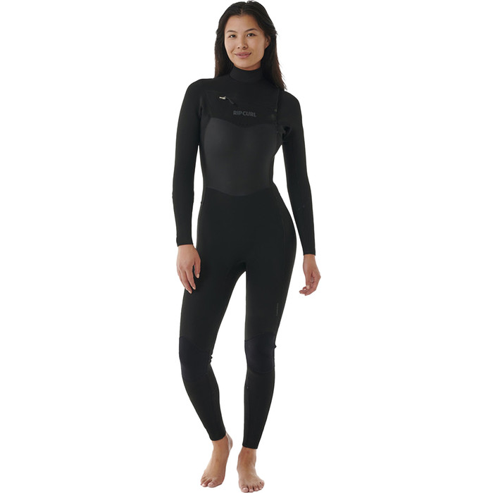 2024 Rip Curl Mujer Dawn Patrol 4/3mm Chest Zip Neopreno 14TWFS - Black