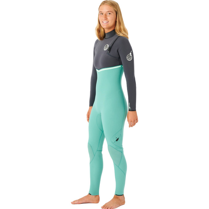 2023 Rip Curl Mujer E-Bomb 4/3mm Zip Free Neopreno WSMYIG - Green