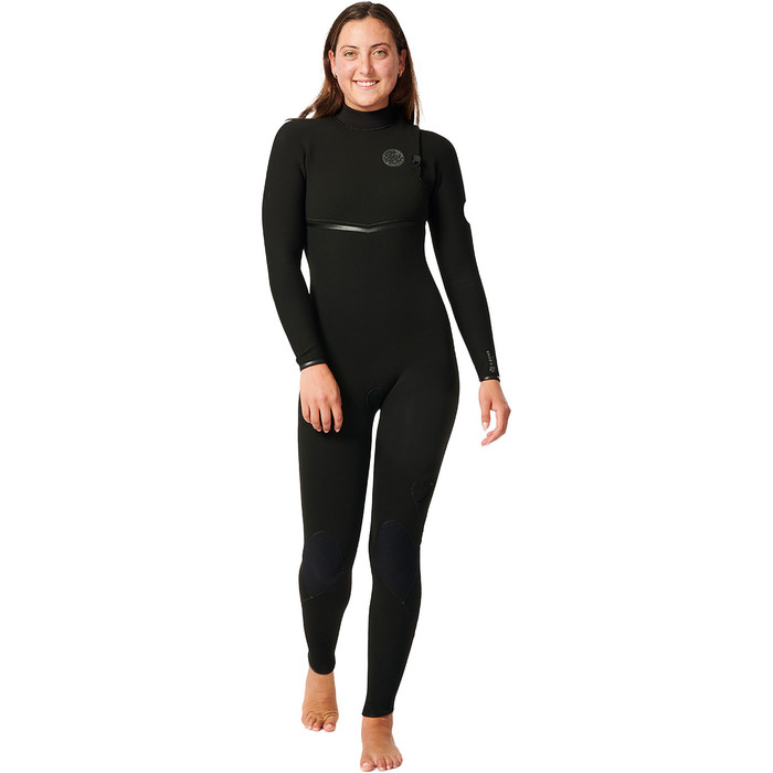 2024 Rip Curl Womens E-Bomb 4/3mm Zip Free Wetsuit 14KWFS - Black