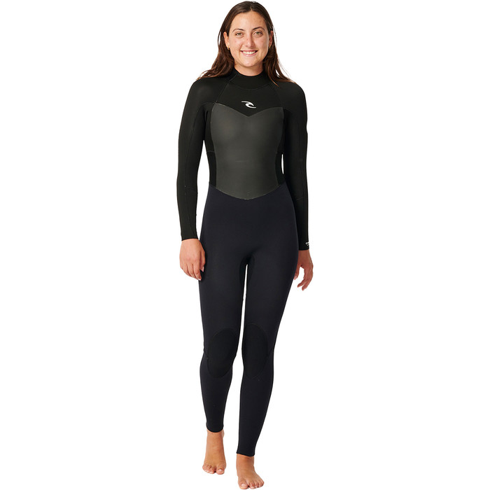 2024 Rip Curl Mujer Omega 4/3mm Back Zip Neopreno 156WFS - Black