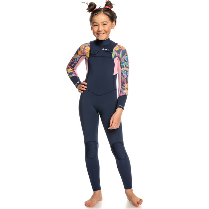 2024 Roxy Chicas Swell Series 4/3mm Gbs Chest Zip Neopreno ERGW103058 - Mood Indigotrue Paradise