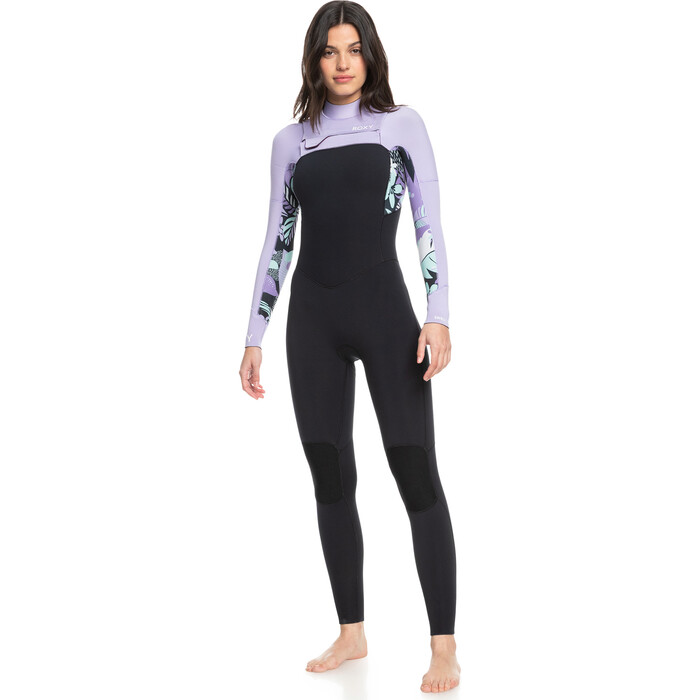 2024 Roxy Mujer Swell Series 3/2mm Gbs Chest Zip Neopreno ERJW103122 - Anthracite Splash