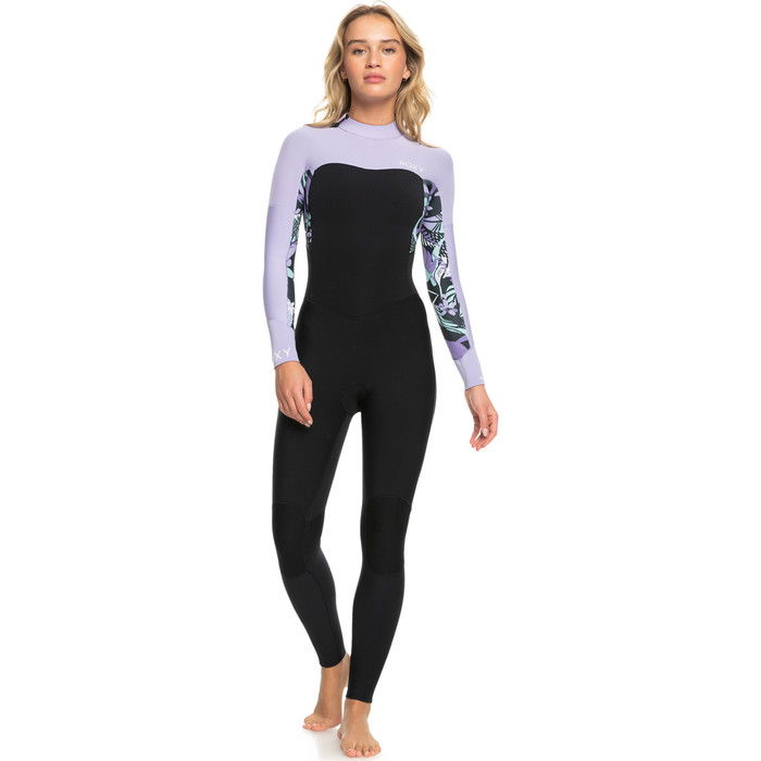 2024 Roxy Womens Swell Series 4/3mm GBS Back Zip Wetsuit ERJW103124 - Anthracite Splash