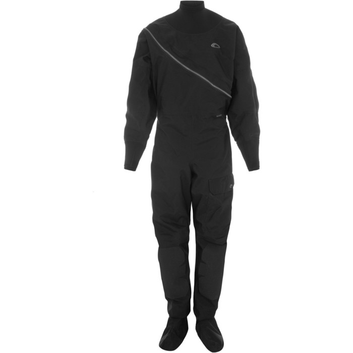 2024 Typhoon Womens Ezeedon Front Zip Drysuit 100192 - Black / Grey