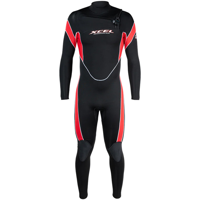 2024 Xcel Hombres Infiniti Solution 3/2mm Chest Zip Neopreno MN320ZA2B - Black / Red