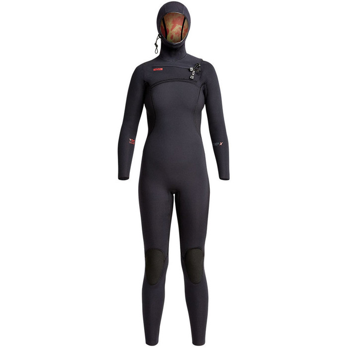 2023 Xcel Mujer Comp X 5.5/4.5mm Con Capucha Chest Zip Neopreno XW23WN55C2H0 - Black