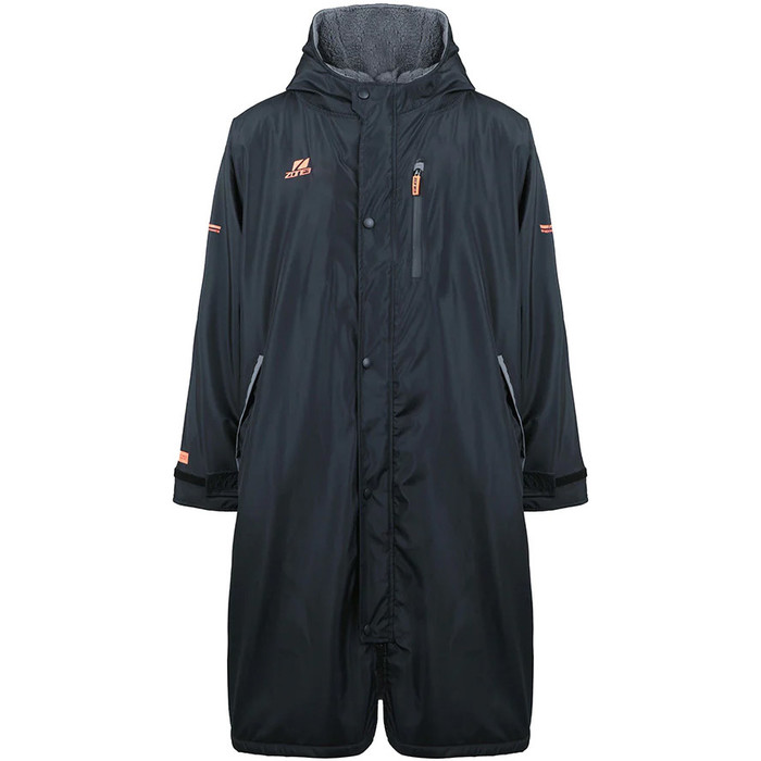 2024 Zone3 Recycled Heat- Tech Polar Fleece Parka Cambio Robe CW23UHTCR123 - Black / Naranja