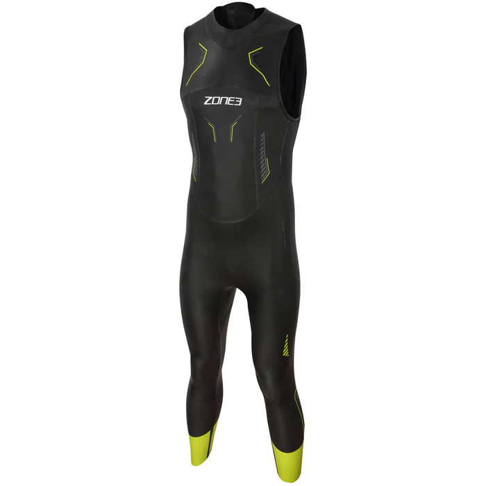 2023 Zone3 Hombres Vision Back Zip Sin Mangas Swim Neopreno WS21MSLV101 - Black / Lime / Gunmetal