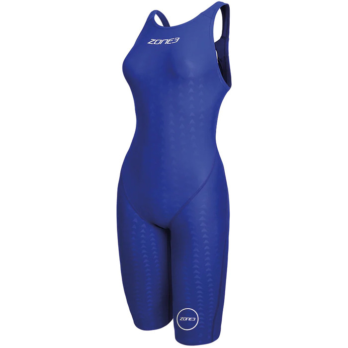 2024 Zone3 Mujer Performance Speed Zipfree Sin Mangas Shorty Swim Kneeskin SW18WFKS106 - Blue