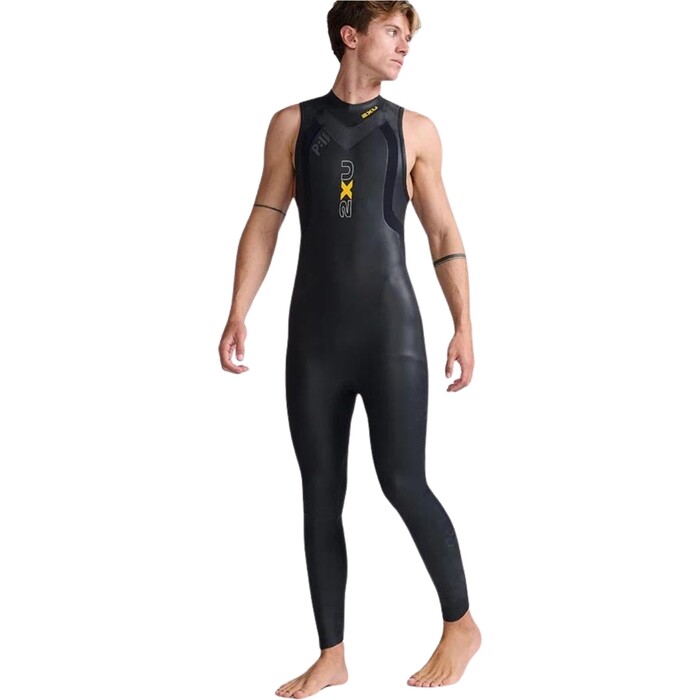 2024 2XU Hombres Propel P:1 Sin Mangas Swim Neopreno MW4992c - Black / Ambition