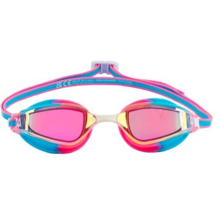 2024 Aquasphere Fastlane Swim Goggles EP3179940LMP - Pink Titanium Mirrored / Blue