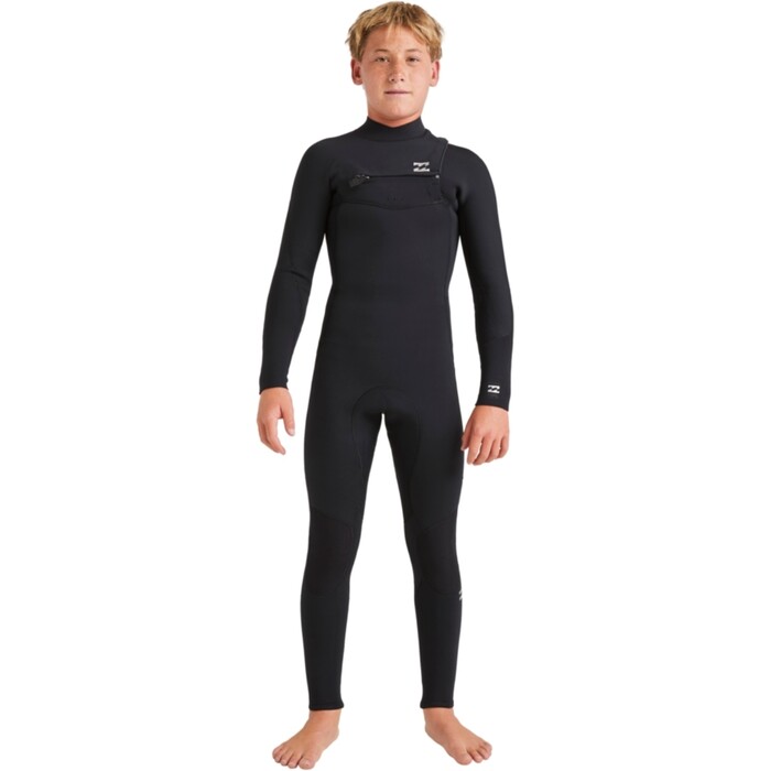 2024 Billabong Junior Foil 4/3mm Chest Zip Neopreno ABBW100155 - Black