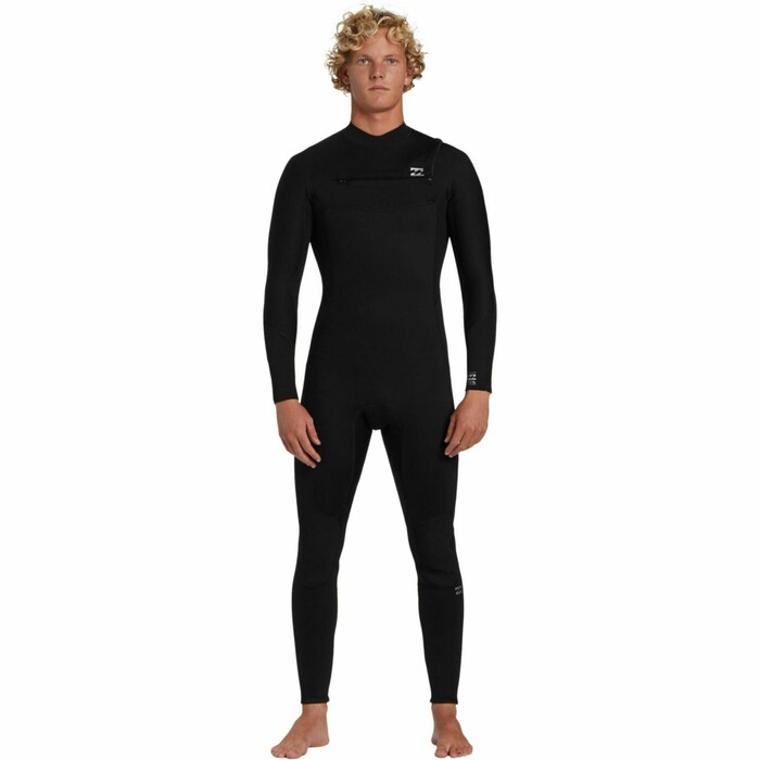 2024 Billabong Hombres Foil 4/3mm Chest Zip Neopreno ABYW100244 - Black