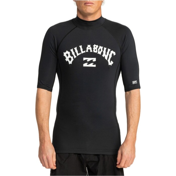 2024 Billabong Hombres Logo Surf Chaleco De Lycra De Manga Corta EBYWR03010 - Black