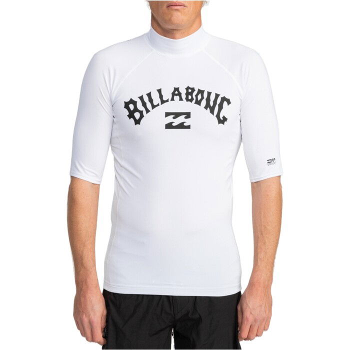 2024 Billabong Mens Logo Surf Short Sleeve Rash Vest EBYWR03010 - White